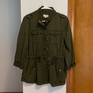 Loft petite olive green cargo jacket